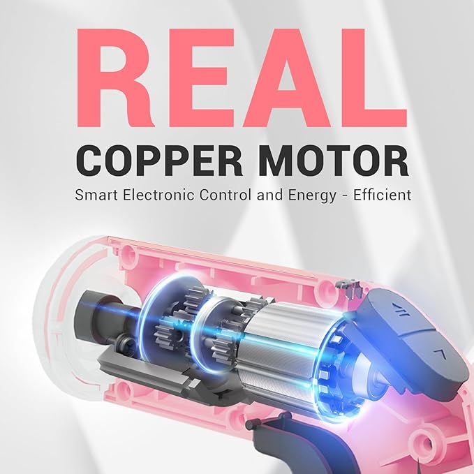 4V Electric Screwdriver Set, 5 N.m with 2000 mAh Li-ion Battery, 1/4" Magnetic Hex Chuck, USB-C Charging Cable, 18 Driver Bits for Furniture Repairs, Pink