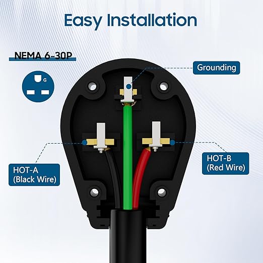 NEMA 6-30P Straight Blade Angle Plug 2 Pack, AC Dryer Replacement Male Angle Plug,3-Prong Grounding Heavy Duty Universal Power Male Connector for Dryers and Ranges,30 Amp,250Volt -with 1 Screwdriver