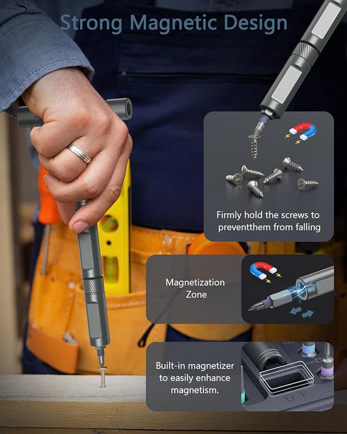 Upgraded 42 in 1 Magnetic Screwdriver Set, Ankilo DIY Ratchet Screwdriver Set, Multi Bit Magnetic Drive with 40 PCS Portable Repair Tool Kit for Home, Bike, Repairs(Grey)