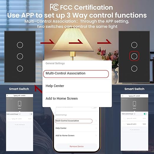 Smart Light Switch 3 Way Need Neutral Wire,FCC Certified,2.4GHz WiFi Switch Glass Panel APP Control Timer Work with Tuya/Smart Life,Alexa and Google Home,Black 3 Gang