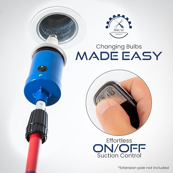 Light Bulb Changer for High Ceilings - Vacuum Operated High Ceiling Light Bulb Changer Tool, Remote-Controlled Bulb Changing Kit (Pole not Included)