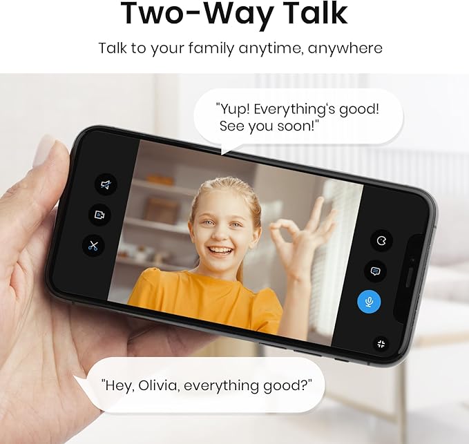 AOSU 2K Security Camera Indoor, Baby Monitor Pet Camera 360-Degree for Home Security with 2.4 GHz Wi-Fi Router, One-Touch Call, Smart Motion Tracking, IR Night Vision, Compatible with Alexa