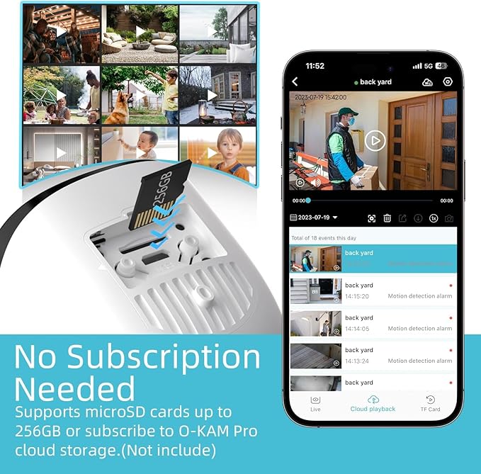 Security Cameras Wireless Outdoor, 2K Battery Powered Camera for Home Security with IP65, SD/ Free Cloud Storage, No Monthly Fee, AI Motion Detection, Color Night Vision, 2-Way Audio (BW4-G-4Pack)