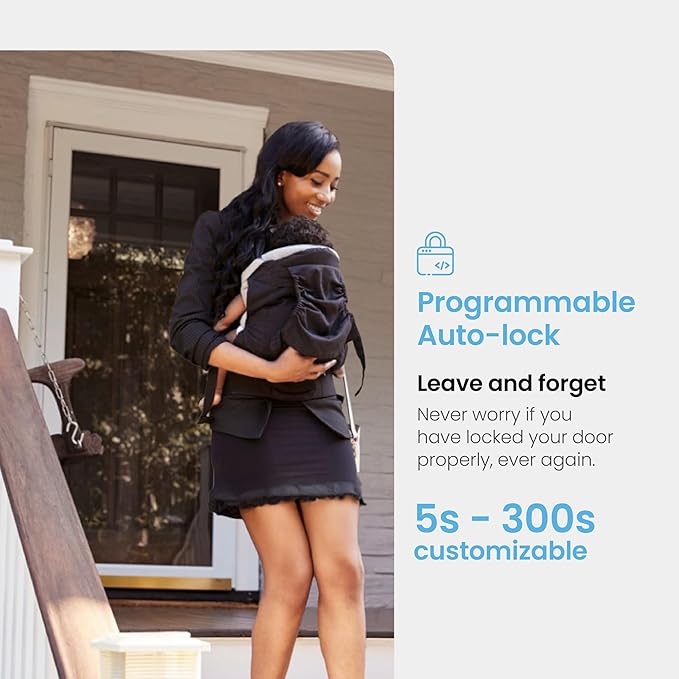 Lockly Secure Pro Smart Lock Wi-Fi, Keyless Entry Digital Keypad Door Lock, 3D Biometric Fingerprint Sensor Front Door with Handle, Voice Control & Auto Lock - Latch Edition