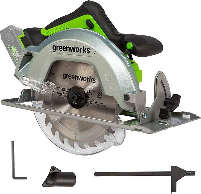 Greenworks 24V Brushless 7-1/4-inch Circular Saw, Battery and Charger Sold Separately