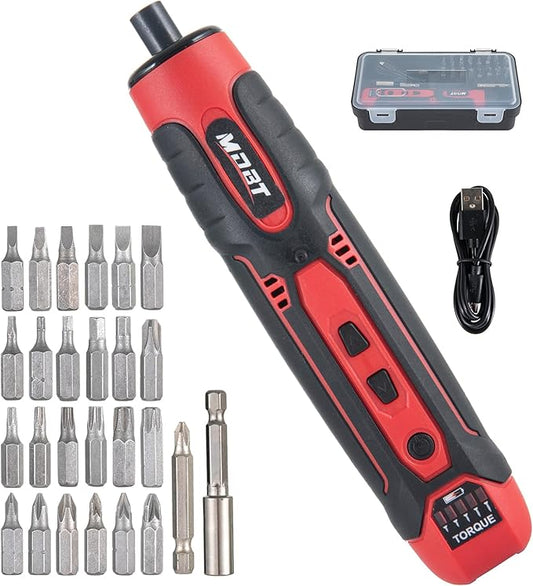 3.6V Cordless Impact Screwdriver Set with 1.5Ah Rechargeable Lithium Battery, 1/4" Chuck, 3-10 N.m Torque, 300RPM, Includes Magnetic Bits & Case – Electrician Tools