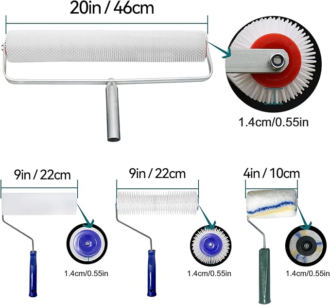 Self Leveling Concrete, Epoxy Floor Kit, Garage Floor Epoxy Kit Self Leveling Rake, Telescopic Pole, Floor Leveling Tools, Spike Roller for Self-Leveling, Spike Shoes for Epoxy Flooring