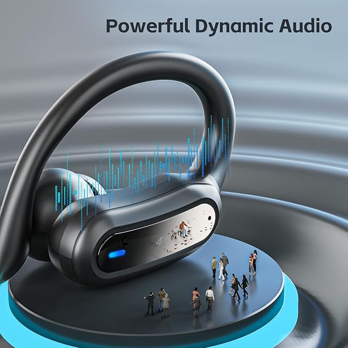 Wireless Earbuds, Bluetooth 5.3 Headphones, True Wireless Stereo Earphones with IPX6 Waterproof, Noise Cancelling Mic, Fast Charging and Comfort Fit Ear Buds for Sports, Workouts - Black