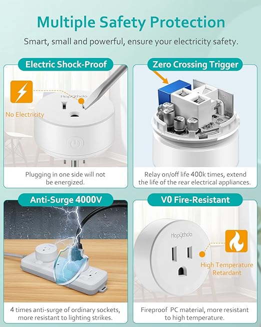 [2 Pack] HAPYTHDA Wireless Remote Control Outlet Plug, No Wiring Needed Remote Light Switches Kit, 500 Feet RF Range 275V/15A/1500W Electrical Remote Outlet for Light, Small Electrical Appliance