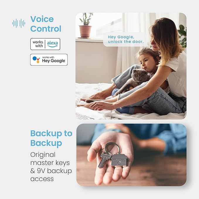 Lockly Secure Pro Smart Deadbolt, Wi-Fi Smart Lock, Keyless Entry with PIN Genie® Keypad, 3D Biometric Fingerprint, Auto Lock, Rekeyable-Venetion Bronze