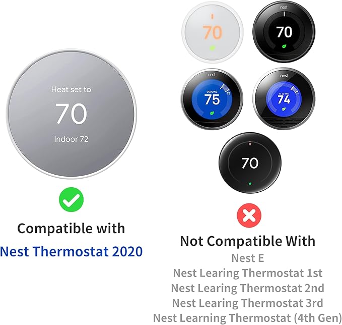 Compatible with Google Nest Thermostat 2020 Wall Plate Cover - Petrichor Nest Thermostat Trim Kit, Made for Google Nest Thermostat 2020, Cover Imperfections Easy to Install (White)
