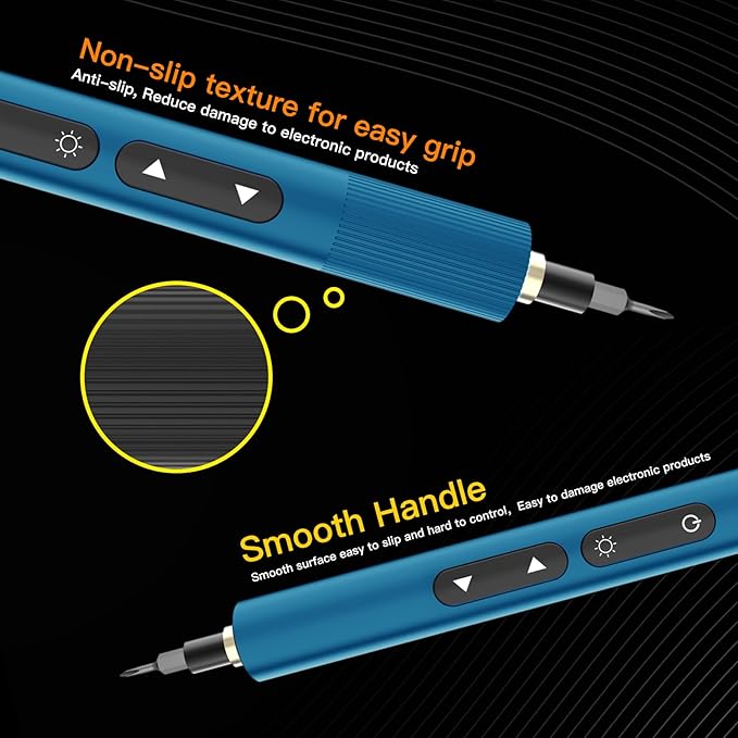 Electric Screwdriver Sets, 55 in 1 Mini Electric Screwdriver Rechargeable, Precision Screwdriver Kits with Magnetic Bits, Small Power Screwdriver Set for Phone, Glasses, Blue