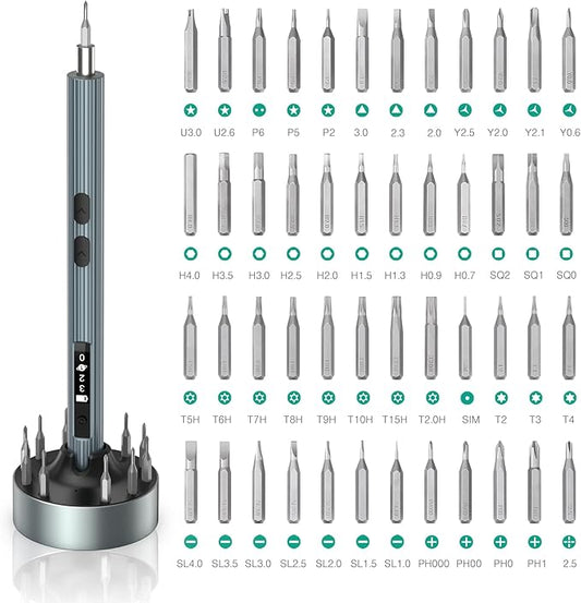 ORIA Electric Screwdriver, 52 in 1 Rechargeable Power Screwdriver Set, Cordless Electric Mini Screwdriver with Charging Dock, Display Screen, Adjustable Torque, LED Lights for Phone Laptop Watch
