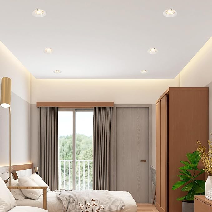 Maxxima 6 in. Trimless Ultra-Thin Recessed Anti-Glare LED Downlight Canless IC Rated 2000 Lumens 5 Color Temperature Selectable 2700K/3000K/3500K/4000K/5000K Dimmable 90 CRI 5 CCT Slim J-Box Included