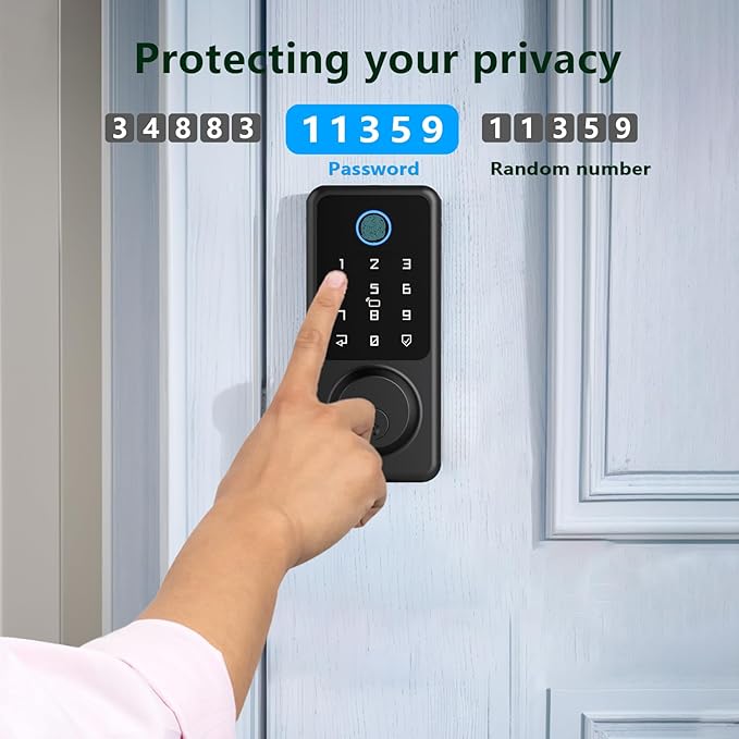 WiFi Smart Door Lock Compatible with Alexa Fingerprint Electronic Keypad Deadbolt for Home, Hotel