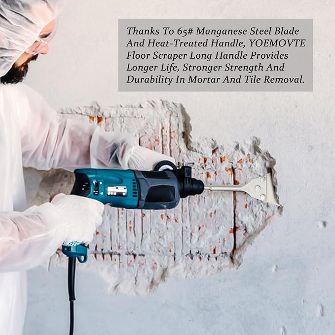 5 inch Floor Scraper Kit with Replacement Blades,Tile Removal Tool Chisel Bit Heavy Duty for Rotary Hammer Drill,Used for Mortar Removal and Laminate Floor etc.