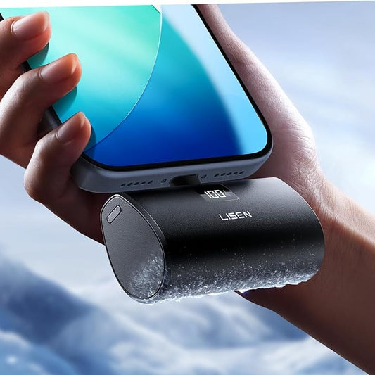 LISEN Mini Portable Charger 7000mAh Power Bank for iPhone 17 Pro Max Air 16 15, 22.5W PD Fast Charging Power Bank, Small Portable Charger USB C Samsung Google Pixel 9 iPad Pro/Air AirPods, Dark Grey