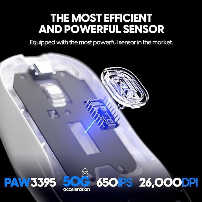Pulsar Gaming Gears - X2H eS Wireless Gaming Mouse, Limited Edition, Symmetrical, Optical Switch, OLED Display, Driverless, PAW3395 Sensor, 100H Battery, 4K dongle Included (Medium, White)