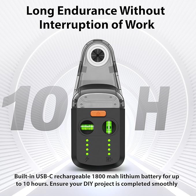 4-in-1 Laser Level Tool, Rechargeable Wall Mount Laser Level for Picture Hanging, with Line Laser, Drill Dust Collector, Wall Bracket, Electronic Vacuum Suction Cup Home Renovations