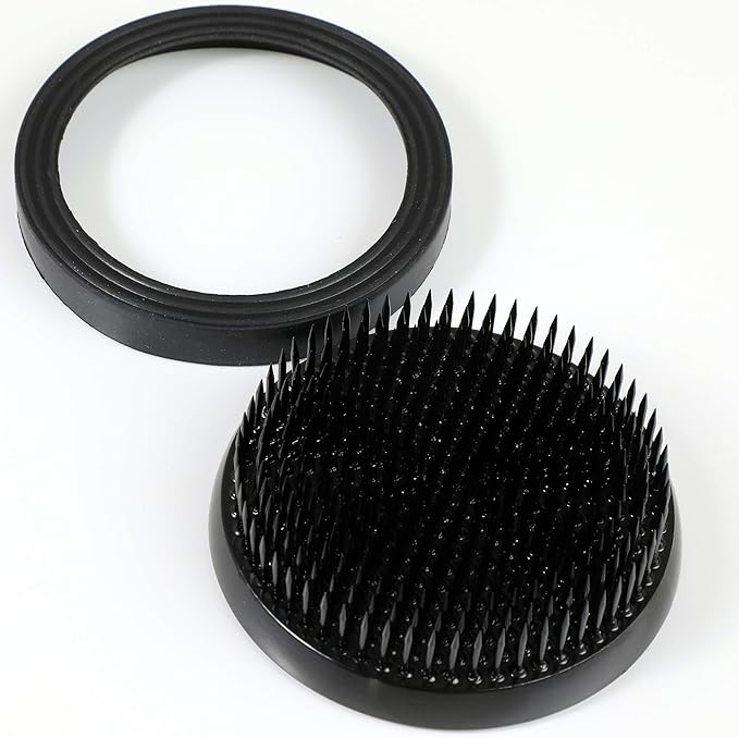 Wazakura Made in Japan Ikebana Tool Kit - Ikenobo Scissors + Black Kenzan Flower Holder, Japanese Floral Arrangement Set, Florist Shears and Pin Frog Gift Box Set - Black 3-1/4" (80mm)