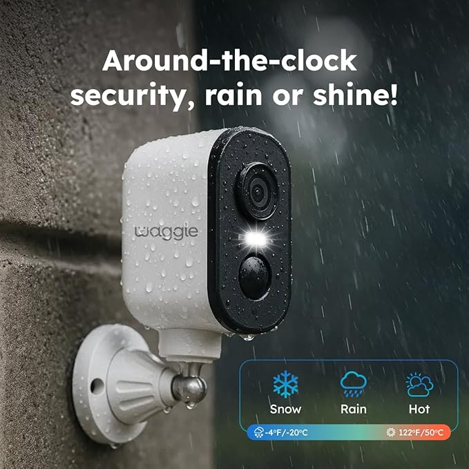 Waggle 4G LTE Security Camera | No WiFi? No Problem | Built-in SIM | Works Anywhere Indoor/Outdoor | 2K HD + 9000mAh Battery | 2-Way Talk, Night Vision & Siren Alarm! - Subscription Required