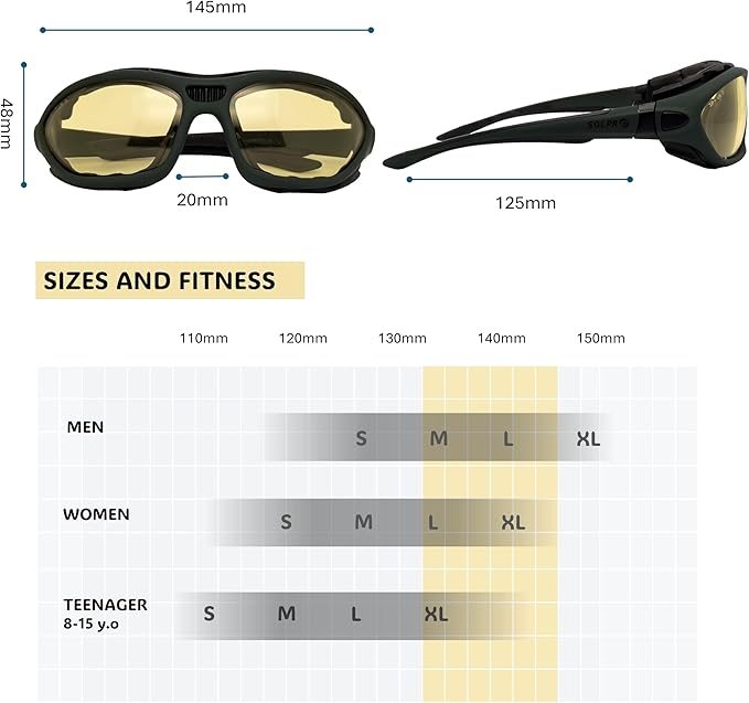 Anti-Fog Safety Motorcycle Riding Sunglasses Foam padded Goggle, Dustproof, Windproof, Hunting, Hiking, Golfing