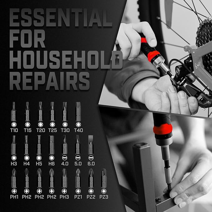 Multi Ratcheting Screwdriver Set: 56 IN 1 Magnetic Bits & Sockets with Case for Emergency Use At Home