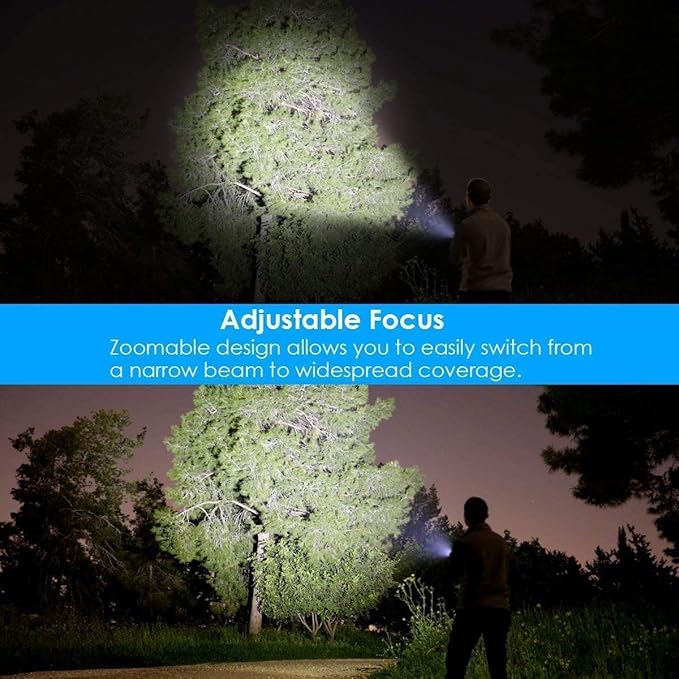 Rechargeable LED Tactical Flashlight, Pocket-Size Small LED Flashlight, 2000lm, Super Bright LED, Zoomable, IPX6 Waterproof Flashlight for Hiking, Camping, Emergency, 4pcs