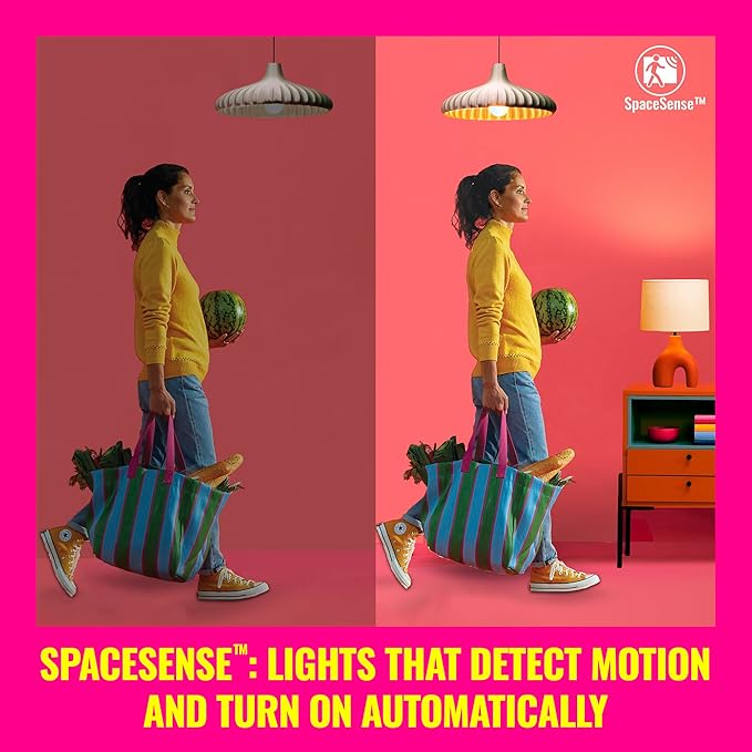 WiZ LED Smart Light Bulbs, Sunset to Sunrise Automation + Motion Detection + Control with Voice or App, Full Color A19 60W 800LM E26 Indoor, Matter Compatible - 2 Pack