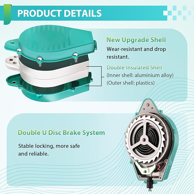 YJINGRUI 33ft/10m Self Retracting Lifeline, Heavy Duty 330lbs Retractable Safety Lanyard with Alloy Steel Hook & Aviation Wire Rope, Fall Arrest Fall Protection Device for Construction/Roof Work