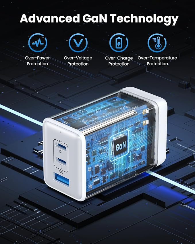 150W USB C Charger Block,GaN III Compact Foldable Wall Charger 3 Port Fast Charging Station,PD QC PPS Portable USB C Hub 100W Laptop Adapter for MacBook Pro/Air,iPad,iPhone 16/Pro,Galaxy S24,Dell etc