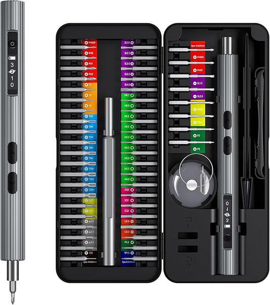 Mini Electric Screwdriver, LIFEGOO 58 in 1 Precision Screwdriver Set with 50 Magnetic Bits, Digital Display Electric Repair Tool Kit for Electronics Phone Camera Laptop Watch