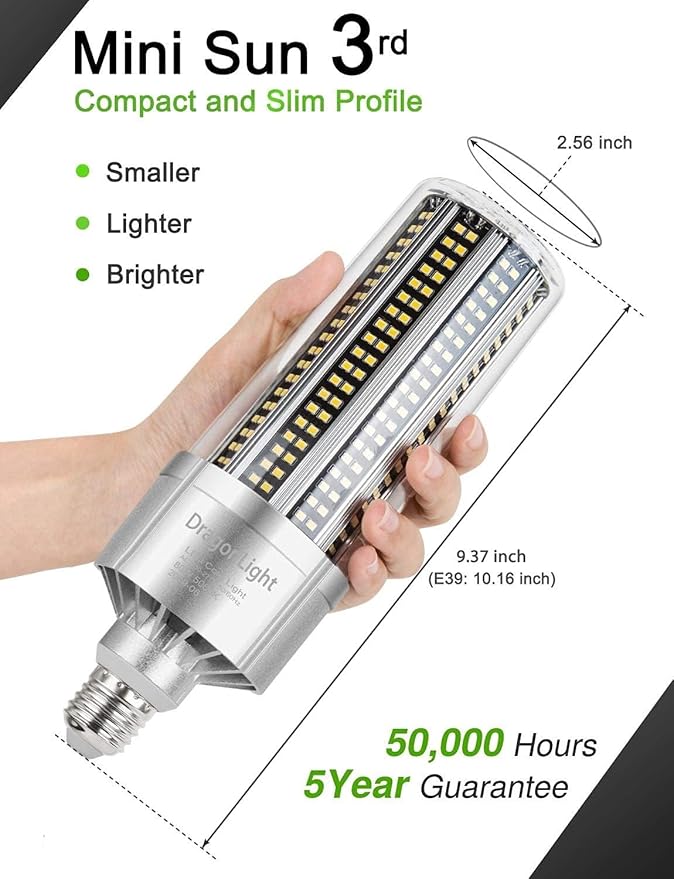 DragonLight 100W Commercial Grade Corn LED Light Bulb(700 Watt Equivalent) E26/E39 Large Mogul Base LED Lamp 3000K Warm White 12,000LM for High Bay Area Lighting