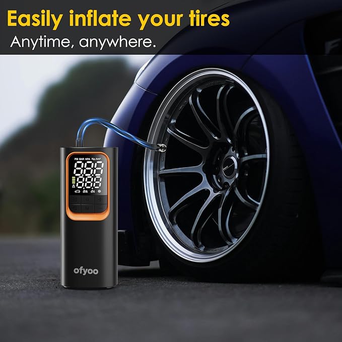 Tire Inflator Portable Air Compressor,Air Pump with 170PSI High Pressure,Digital Tire Pressure,Preset Pressure Automatic Stop,Inflating Cars/Bicycles/Motorcycles/Balls,USB Charging Portable