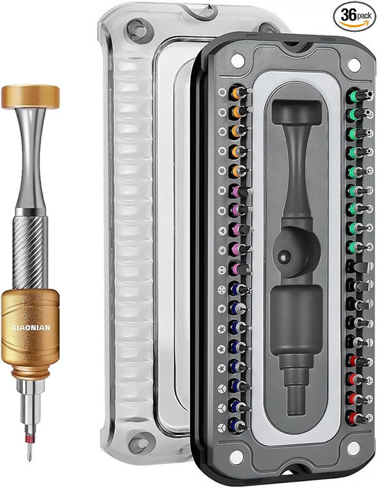 37 in 1 Precision Screwdriver Set XIAONIAN Mini Screwdriver,Small Screwdriver Set,Compact Micro Repair Tool Kit with Magnetic Tip 360°Spin,for DIY,Phones,Laptops,Watch,Eyeglasses,Small Appliances
