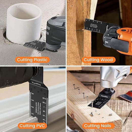 200Pcs Oscillating Multi Tool Blades Kit - 1-3/8" Quick Release Universal Saw Blades for Wood Plastic - Compatible With Ryobi Makita Bosch Craftsman