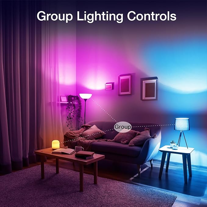 DAYBETTER 6 Pack Smart Light Bulbs, Color Changing Smart WiFi Light Bulbs, Compatible with Alexa & Google Home, 800 Lumen Dimmable A19 E26 Bulbs, No Hub Needed