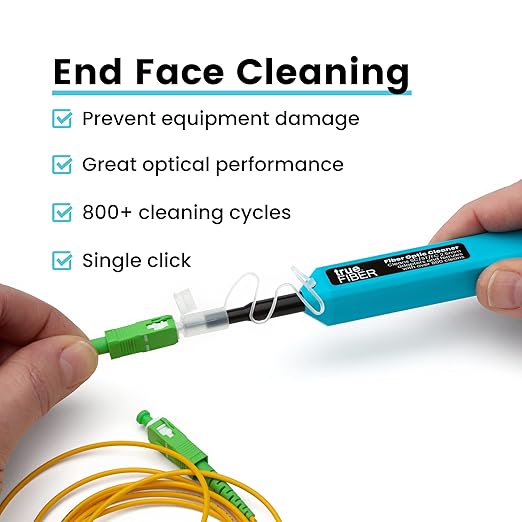 trueCABLE Fiber Optic Dual Position Pen Click Cleaner, SC/ST/FC, 800+ Cleans, UPC/APC Connector Ferrules, 2.50mm, 1 pc
