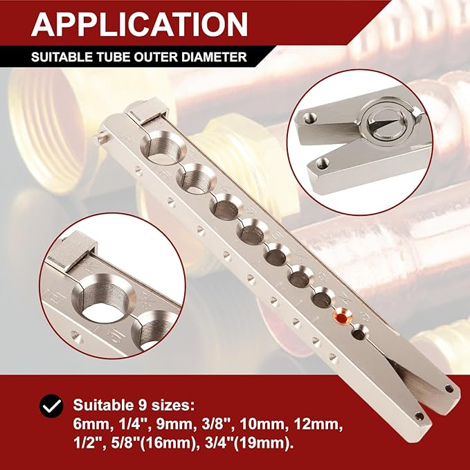 Wostore Manual & Electric Eccentric Flaring Tool - 9 Dies for Eccentric Flares on 6mm,1/4",9mm,3/8",10mm,12mm,1/2",5/8"(16mm)&3/4"(19mm) Copper Pipes - Ideal for Refrigeration HVAC Plumping Work…