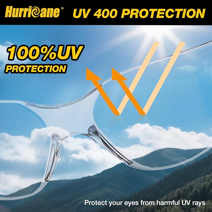 HURRICANE Clear Safety Glasses - 24 Pc Safety Goggles with Clear Lens, 98% UV380 blocking, Scratch Impact Resistance Wrap Around Eyewear for Work, Lab, Construction Use