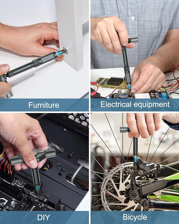 24 in 1 Magnetic Screwdriver Set, DIY Ratchet Screwdriver Set, Magnetic Screwdriver Kit, Detachable Assembly T Handle for Furniture Assembly, Precision Electrical Appliance Repair, Bicycle Tools