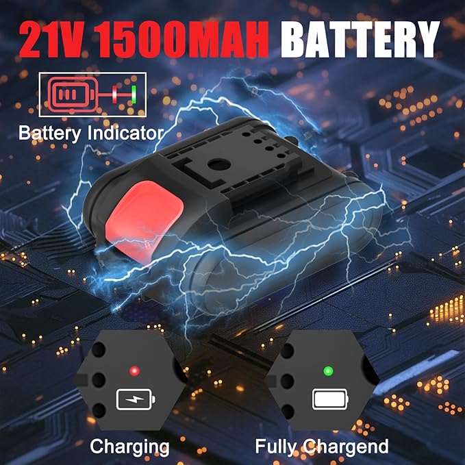 21V Power Drill Cordless Tool Kit Set, Electric Screwdriver Cordless Drill with Battery and Charger for Men Home, 3/8-Inch Keyless Chuck, Variable Speed, 24+1 Torque Setting with LED(Red)