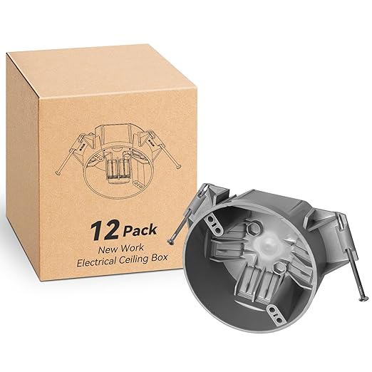 Round Electrical Box New Work, 20 Cu.in, UL Listed, 12-Pack