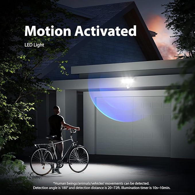 Onforu 75W LED Motion Sensor Outdoor Lights, Dusk to Dawn Flood Light Outdoor Motion Sensor, Hardwired Security Lights Floodlights Outside 7500LM 6500K Daylight IP65 Waterproof (White)