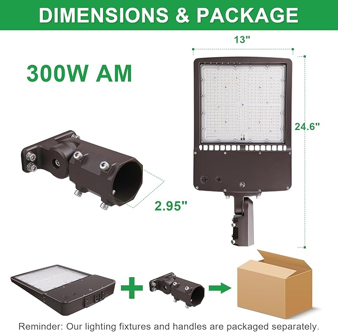 300W LED Parking Lot Light, 5700K 42000LM LED Shoebox Area Light [1000W MH/HPS Equiv.], 0-10V Dimmable Outdoor Pole Flood Lights with Slip Mount, IP65 20KV Surge Protection AC100-277V UL&DLC Listed