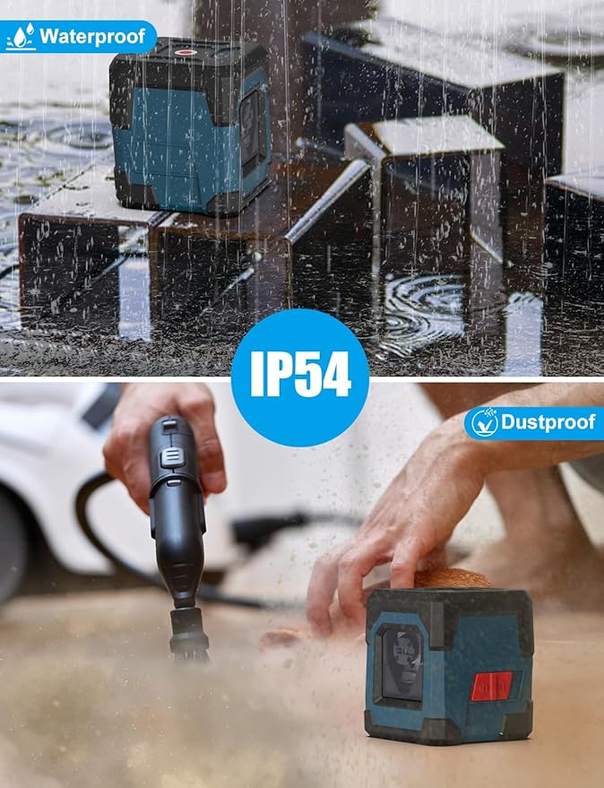 Laser Level, RockSeed Cross Line Laser with Self-Leveling, Vertical and Horizontal Line, Rotatable 360 Degree, Carrying Pouch, Battery Included (Green with 47 inch Tripod)