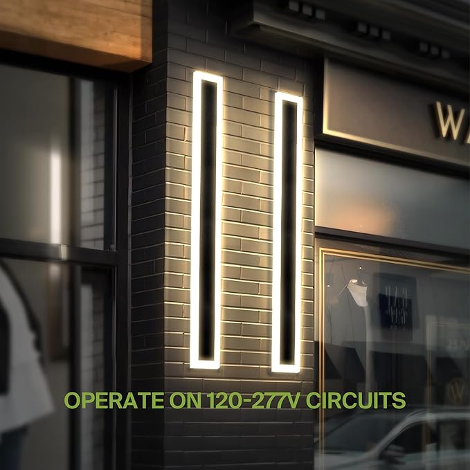 ASD LED 72" Long Wall Mount Light Fixture, Outdoor & Indoor Linear Sconce | 3CCT, Dimmable, Waterproof, Anti-Rust, ETL Listed | 40W 3570LM 3000-5000K 100-277V | Exterior Porch Lighting | Black