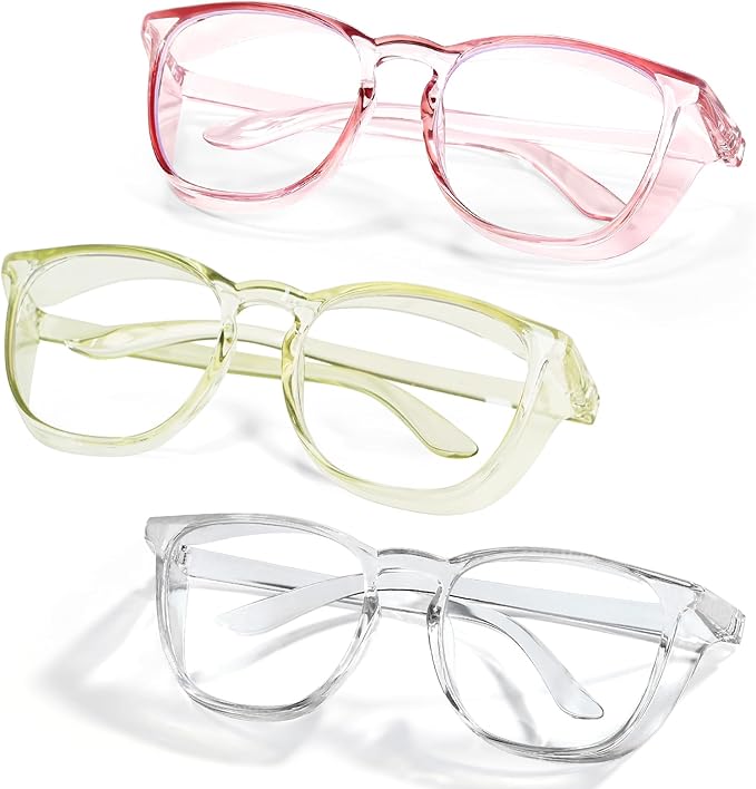 LASMEX Stylish Safety Glasses Goggles for Women Girls Anti-fog Glasses Protective Eyewear Clear Glasses