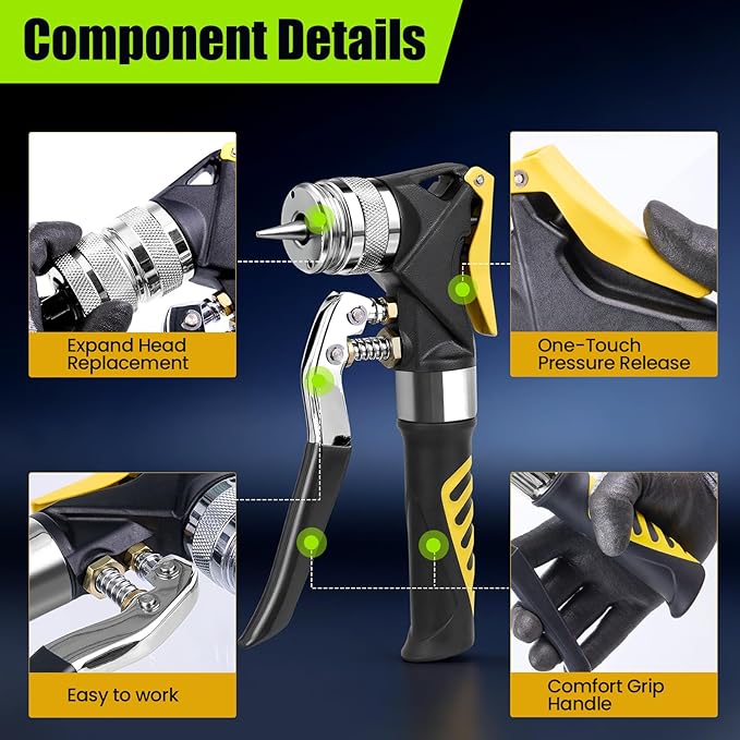 Super Stars Hydraulic Copper Tube Expander Kit – HVAC Swaging Tool with Tube Cutter, Deburring Tool