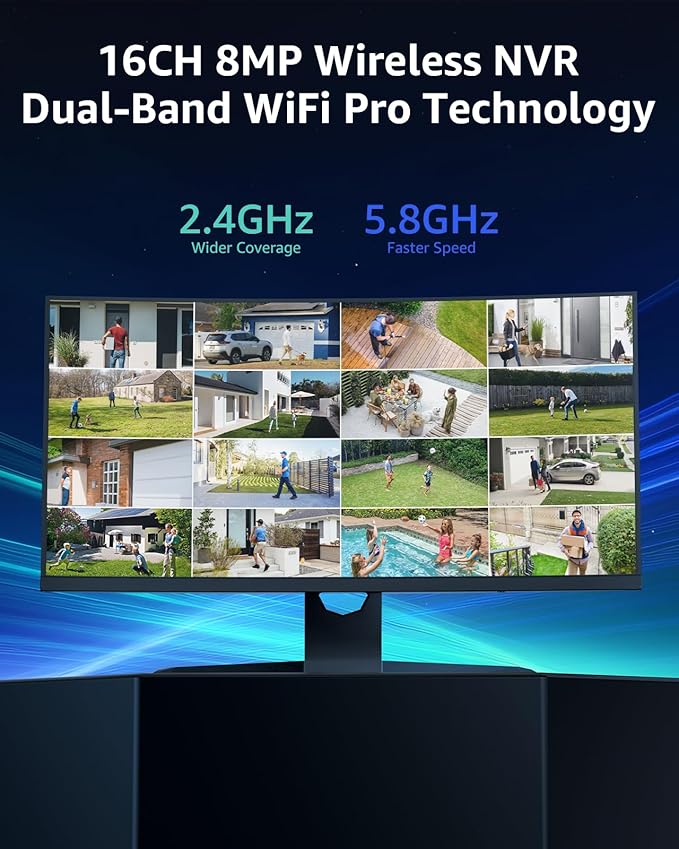 ANNKE Wireless Security Camera System, 16CH 4K WiFi NVR Kit, 12Pcs 3MP CCTV Home Surveillance Cam for Indoor/Outdoor, 2-Way Audio, Night Vision, Weatherproof IP66, Motion Detection, 2TB Hard Drive